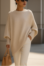 Serena – eleganten pulover z asimetričnim spodnjim robom