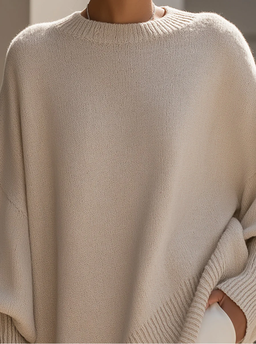 Serena – eleganten pulover z asimetričnim spodnjim robom