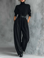SARA - Long-sleeved T-shirt & Straight-leg Pants Two-piece Set