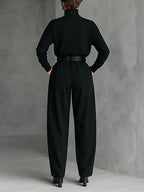 SARA - Long-sleeved T-shirt & Straight-leg Pants Two-piece Set