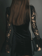 ORINTHIA – Velvet Mini Dress with Lace